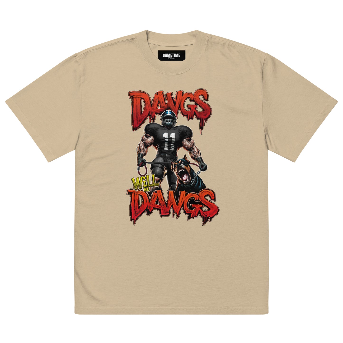 DAWGS Will Be DAWGS! Oversized faded t-shirt